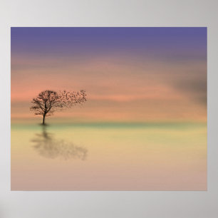 Bäume blasen im Wind Poster