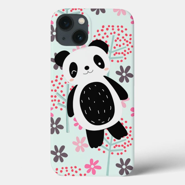 Bäume, Blume und Panda-Bären Case-Mate iPhone Hülle (Rückseite)