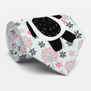 Bäume, Blume und Panda-Bären Krawatte