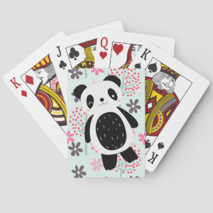Bäume, Blume und Panda-Bären Spielkarten