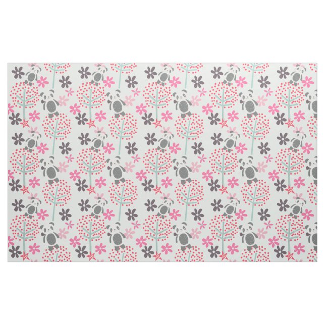 Bäume, Blumen und Panda-Bärn-Gewebe Stoff (Fat Quarter (45,7 x 55,9 cm))