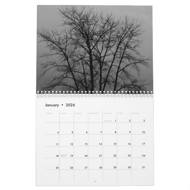 Bäume des pazifischen Nordwestens Kalender (Jan 2026)