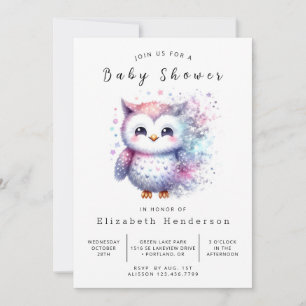 Bäume druckbare Eule-Baby-Dusche Einladung