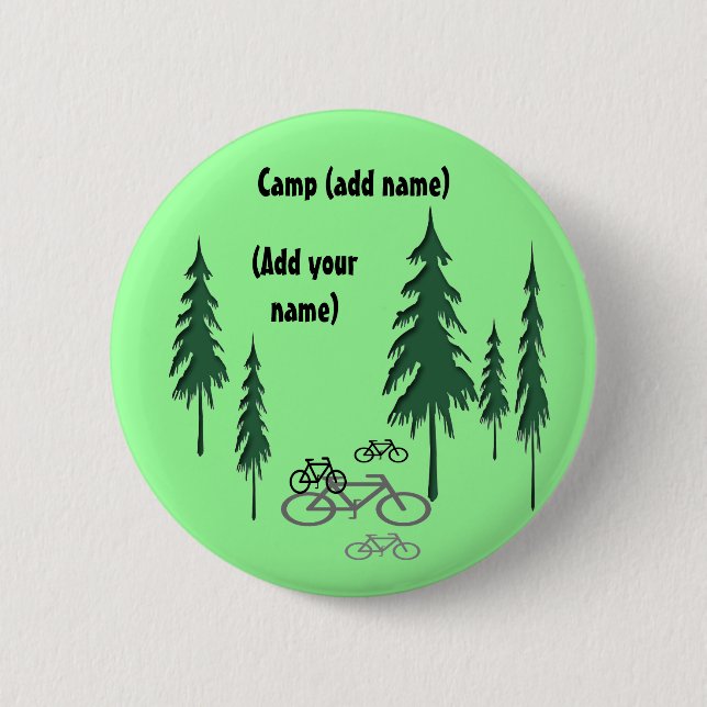 Bäume, Fahrräder, (addieren Sie yourname), Lager Button (Vorderseite)