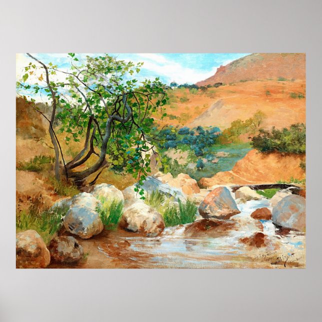 Bäume Felsen Bergsicht Poster (Vorne)