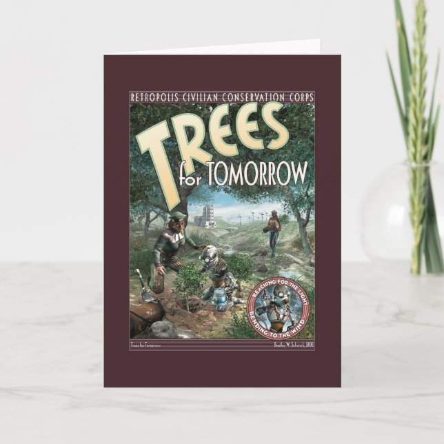 Bäume für Morgen-Gruß-Karte Karte (Vorderseite)