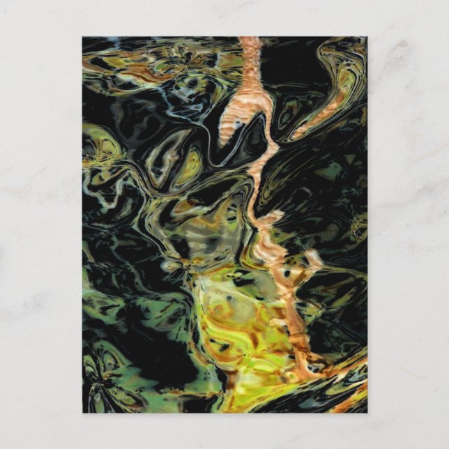 "Bäume im Feld, Herbst" Abstrakte Landschaft Postkarte (Vorderseite)