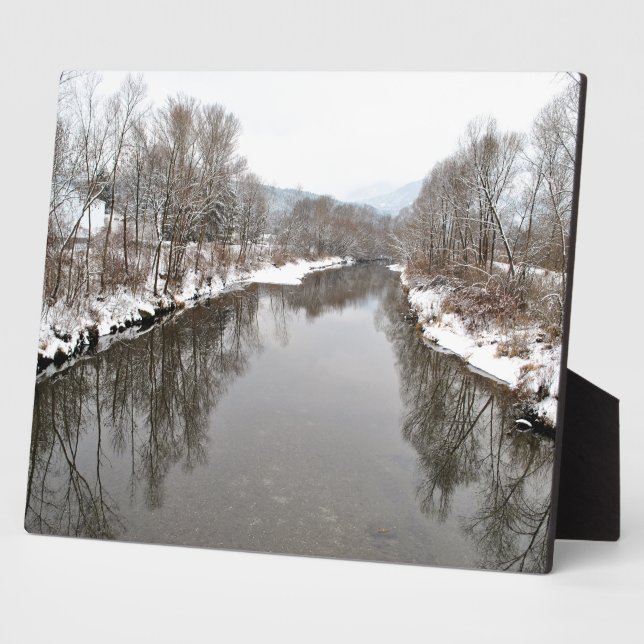 Bäume im Fluss Fotoplatte (Seite)