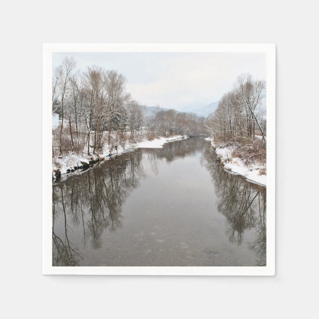 Bäume im Fluss Serviette (Vorderseite)
