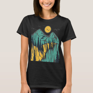 Bäume im Freien Natur Retro Wald Wandern T-Shirt