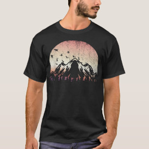 Bäume im Freien Natur Sonnenuntergang Wald Berg T-Shirt