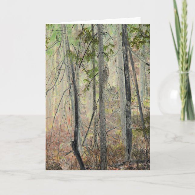 "Bäume im Frühling" Digital transformierter Wald Karte (Vorderseite)