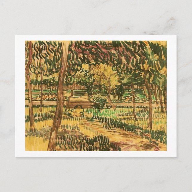 Bäume im Garten des Asyl, Van Gogh Fine Art Postkarte (Vorderseite)