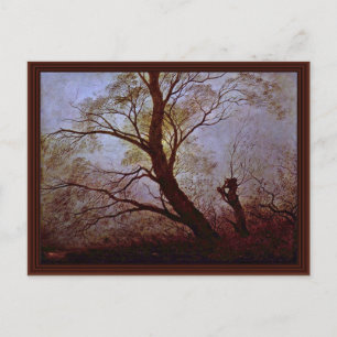 Bäume im Mondschein von Friedrich Caspar David Postkarte
