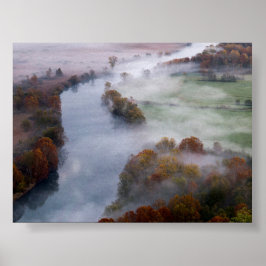 Bäume im Morgennebel Poster
