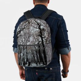 Bäume, im Schnee Bedruckter Rucksack