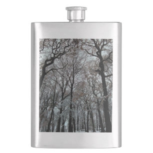 Bäume, im Schnee Flachmann