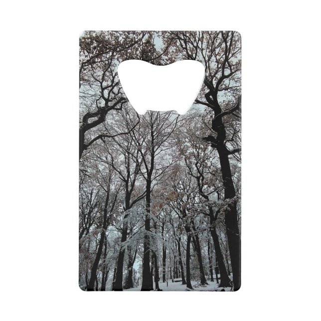 Bäume, im Schnee Geldbeutel Flaschenöffner (Vorderseite)