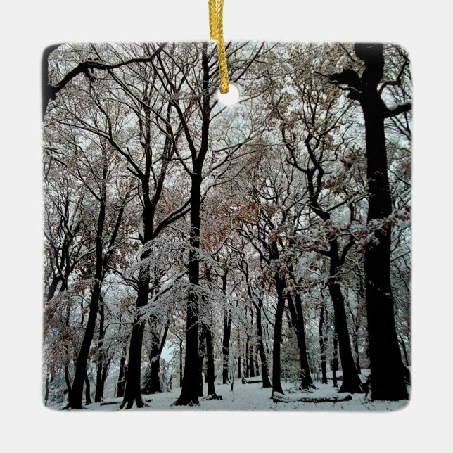 Bäume, im Schnee Keramikornament (Vorderseite)