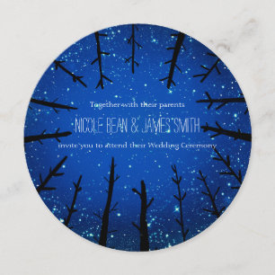 Bäume in den Himmels-rustikalen Einladung