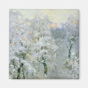 Bäume in winterlichem Silver, 1910 Magnet
