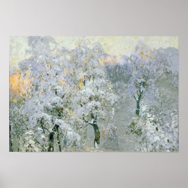 Bäume in Wintry Silver, 1910 Poster (Vorne)