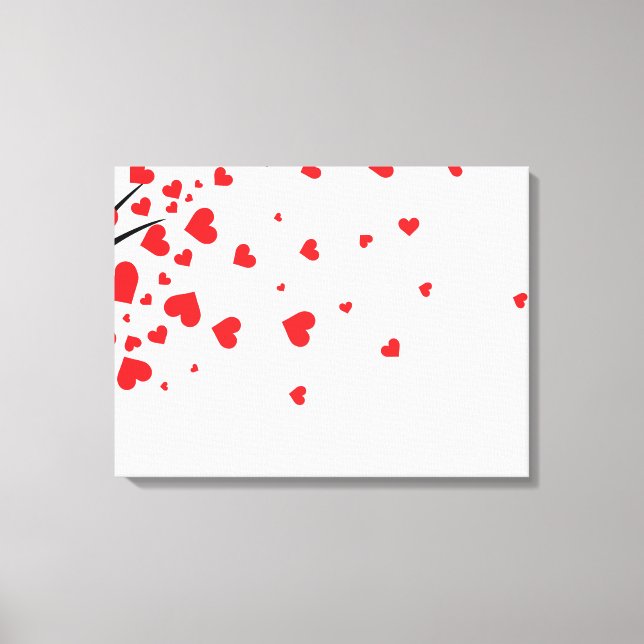 Bäume mit Herz-Blätter Leinwanddruck (Vorderseite)