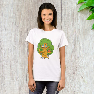 Bäume mit Waldtieren Niedliche Natur T-Shirt