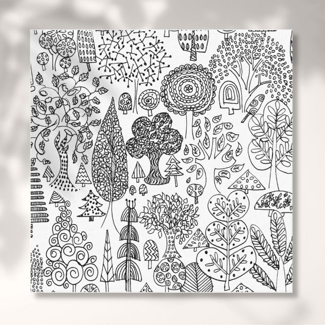 Bäume Moderne Schwarz-Weiß-Kunst Leinwanddruck (Modern Decorative Black and White Trees Canvas Print)