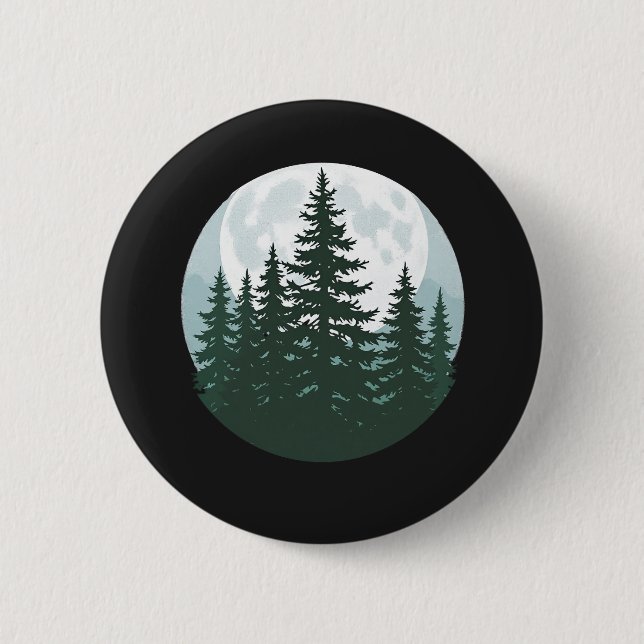 Bäume Naturwald Silhouette Button (Vorderseite)