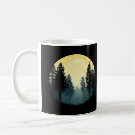 Bäume Naturwald Silhouette Kaffeetasse