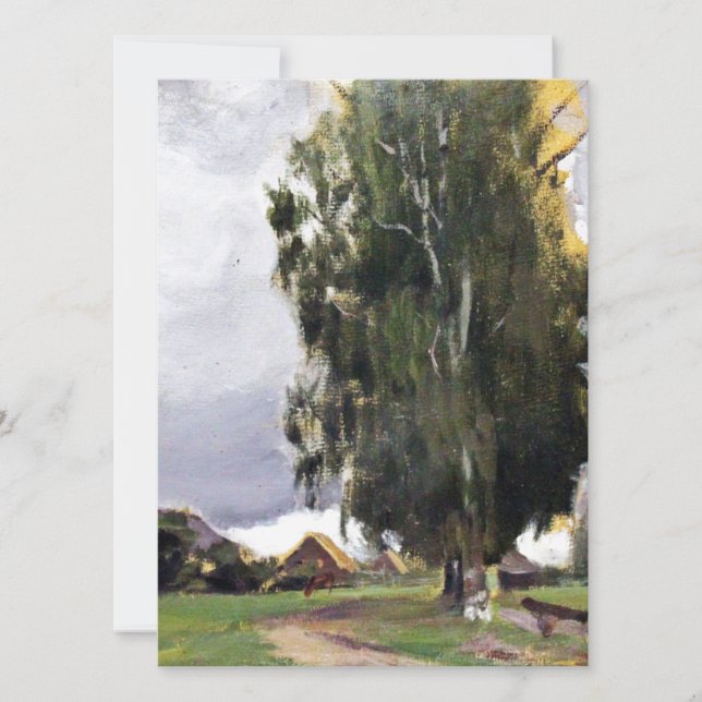 Bäume neben einem Dorf (Vorderseite)