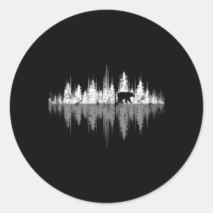 Bäume Reflektion Wildnis Natur Tierbären Outdo Runder Aufkleber