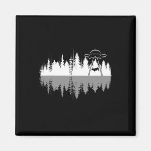Bäume Reflektionsfläche Alien Entführung von Kuh Magnet