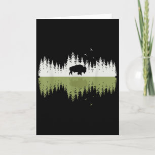 Bäume Reflexion Bison Wildtiere Wald Natur Anim Karte