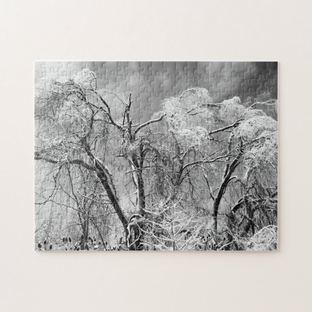 Bäume tragen Winter Puzzle (Horizontal)
