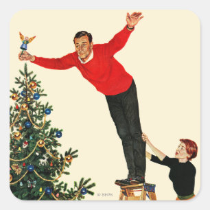 Bäume überwinden quadratischer aufkleber