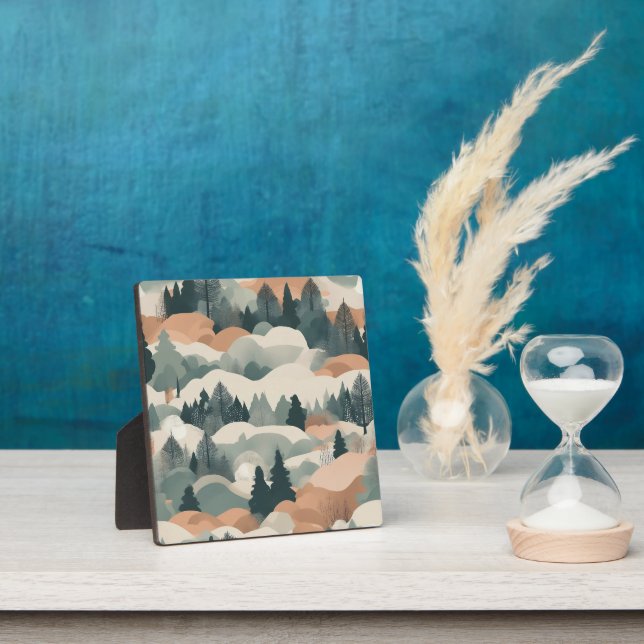 Bäume und Berge Boho Abstract Design Fotoplatte (InSitu)