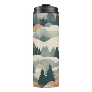 Bäume und Berge Boho Abstract Design Thermosbecher