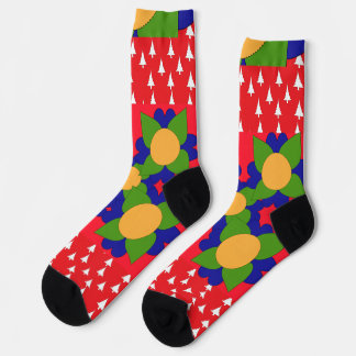 Bäume und Blume Urlaub Rot Socken