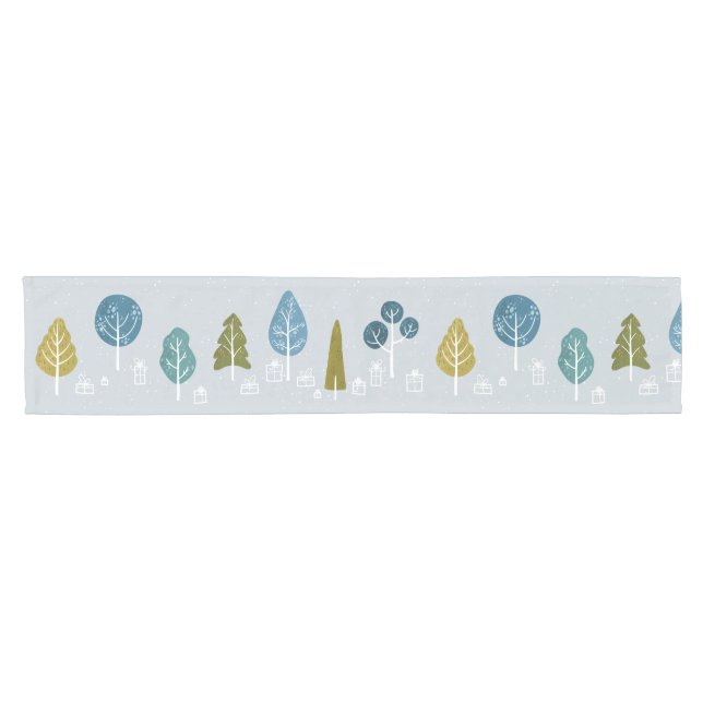 Bäume und Geschenke Kurzer Tischläufer (Horizontal)