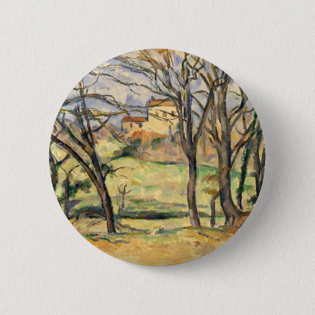 Bäume und Häuser Pauls Cezanne | nähern sich dem Button (Vorderseite)