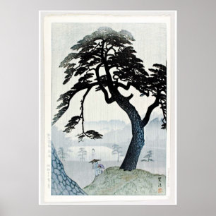 Bäume und Lake Scene Ukiyo-e Poster