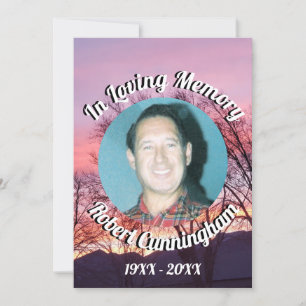 Bäume und rosa Lila Foto Einladung