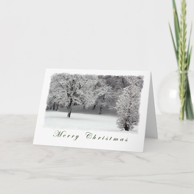 Bäume und Schnee Frohe Weihnachten (Vorderseite)