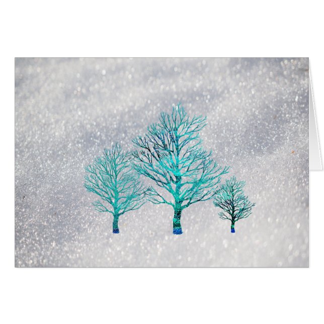 Bäume und Schneekristale (Vorderseite (Horizontal))