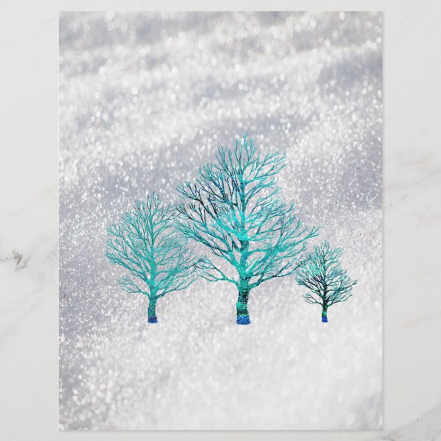Bäume und Schneekristale (Vorderseite)