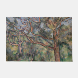 Bäume und Straße, postimpressionistische Landschaf Fußmatte