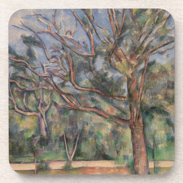 Bäume und Straße, postimpressionistische Landschaf Getränkeuntersetzer (Vorderseite)