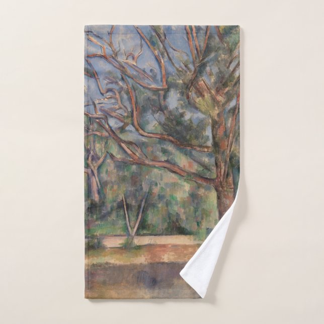 Bäume und Straße, postimpressionistische Landschaf Handtuch (Handtuch)